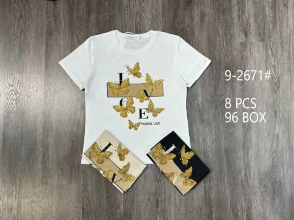 Bluzki damskie Roz Standard, Mix Kolor Paczka 8 szt